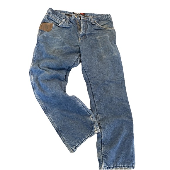 Wrangler Other - WRANGLER RIGGS WORK WEAR DURA SHIELD DENIM FLANNEL LINED BLUE JEANS 34x30